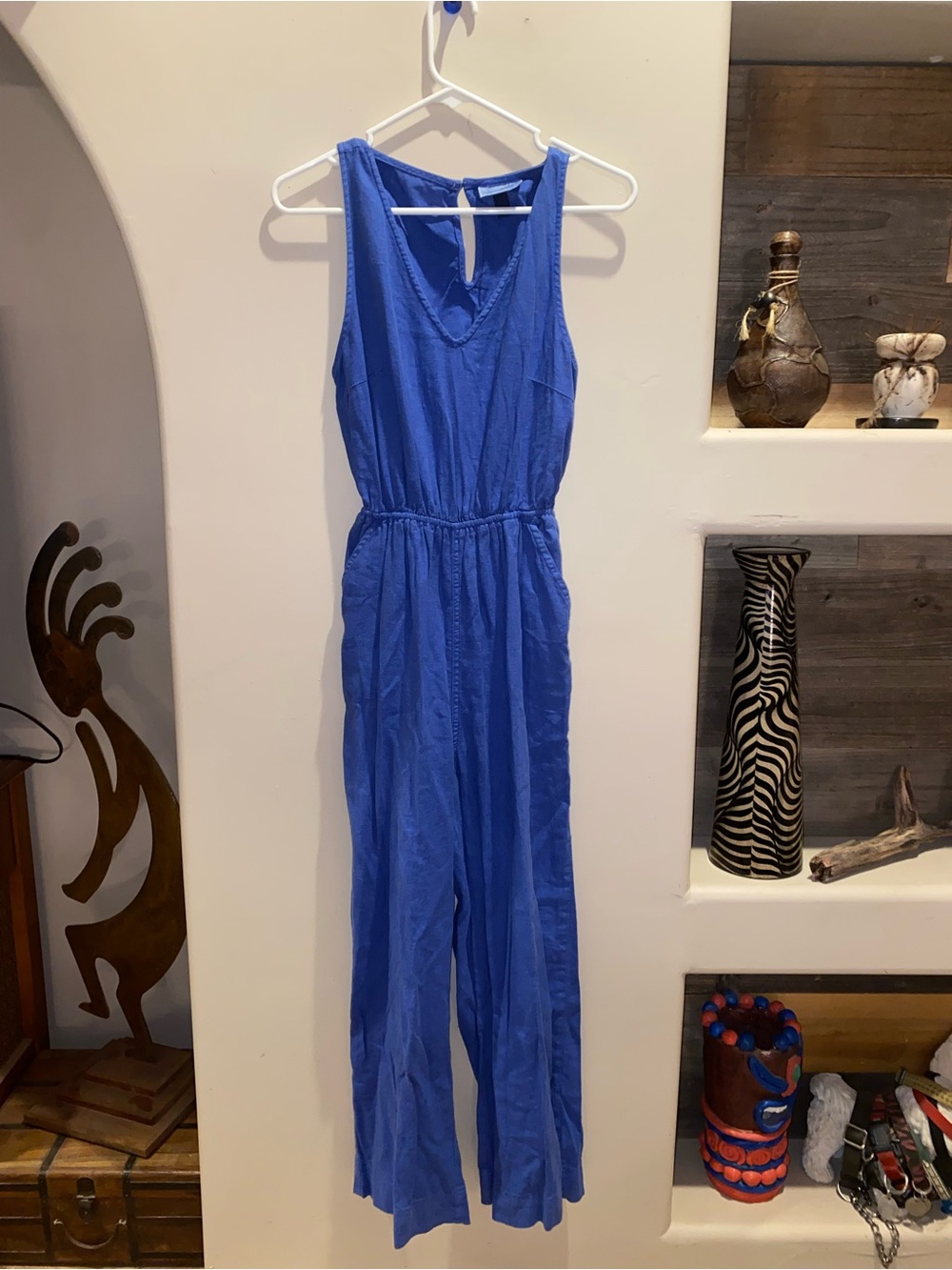 Universal Thread Blue Sleeveless V-Neck Jumpsuit